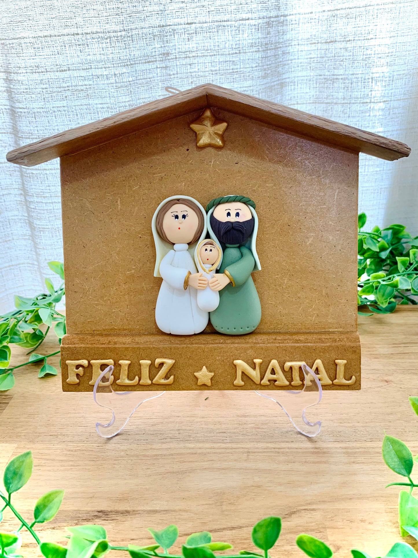 Enfeite de Porta - Casinha - Sagrada Família Natal