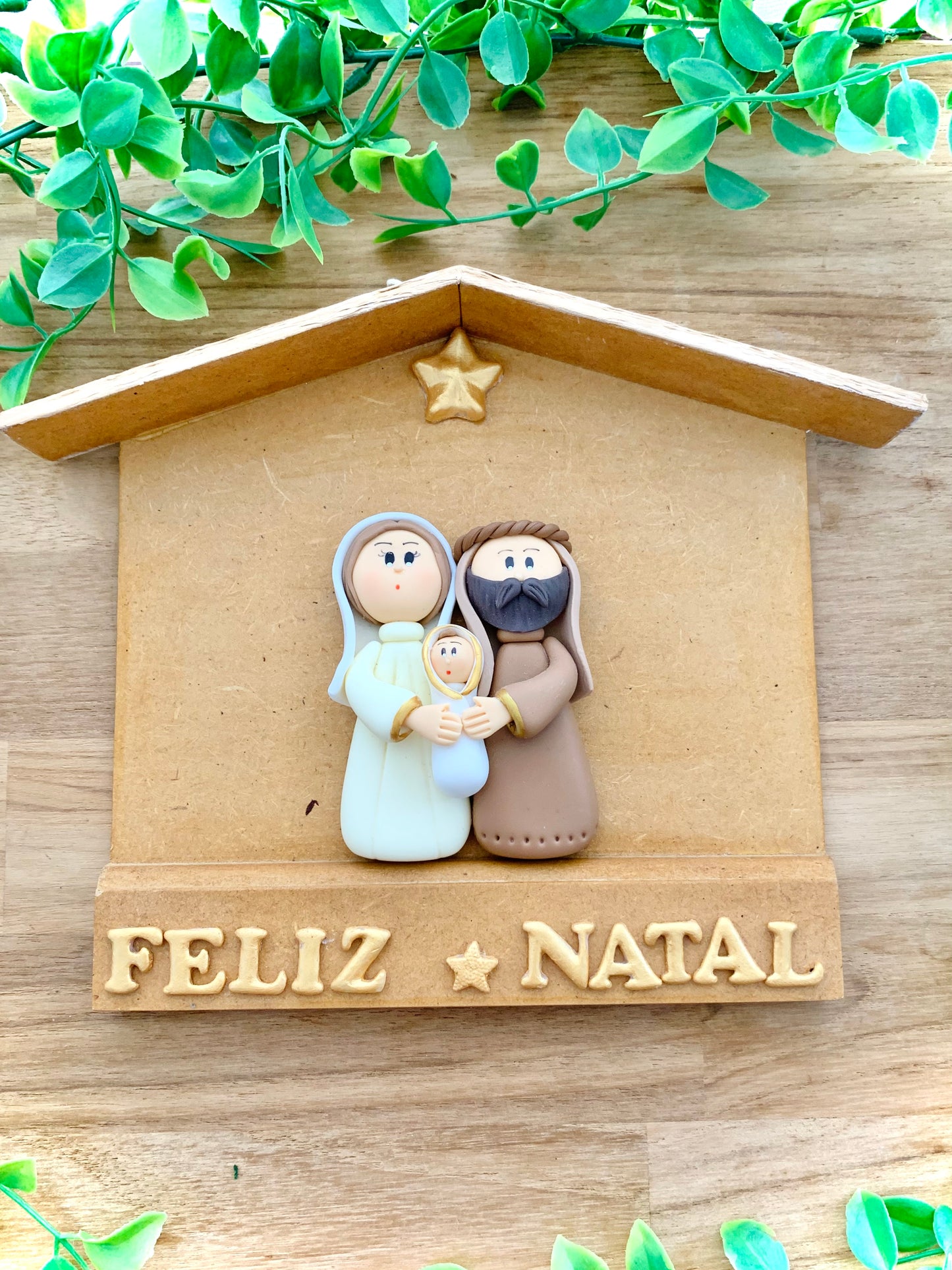 Enfeite de Porta - Casinha - Sagrada Família Natal