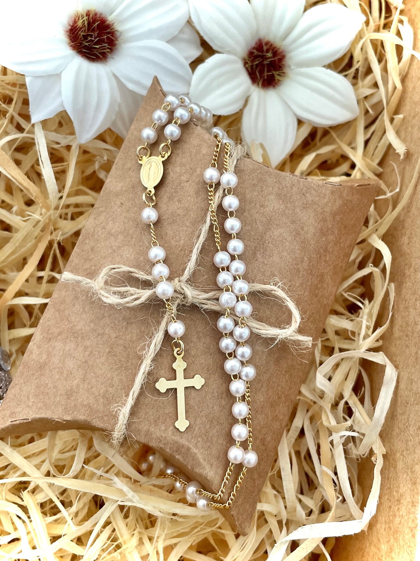Kit Nossa Senhora Aparecida de Renda - Colar Pérola