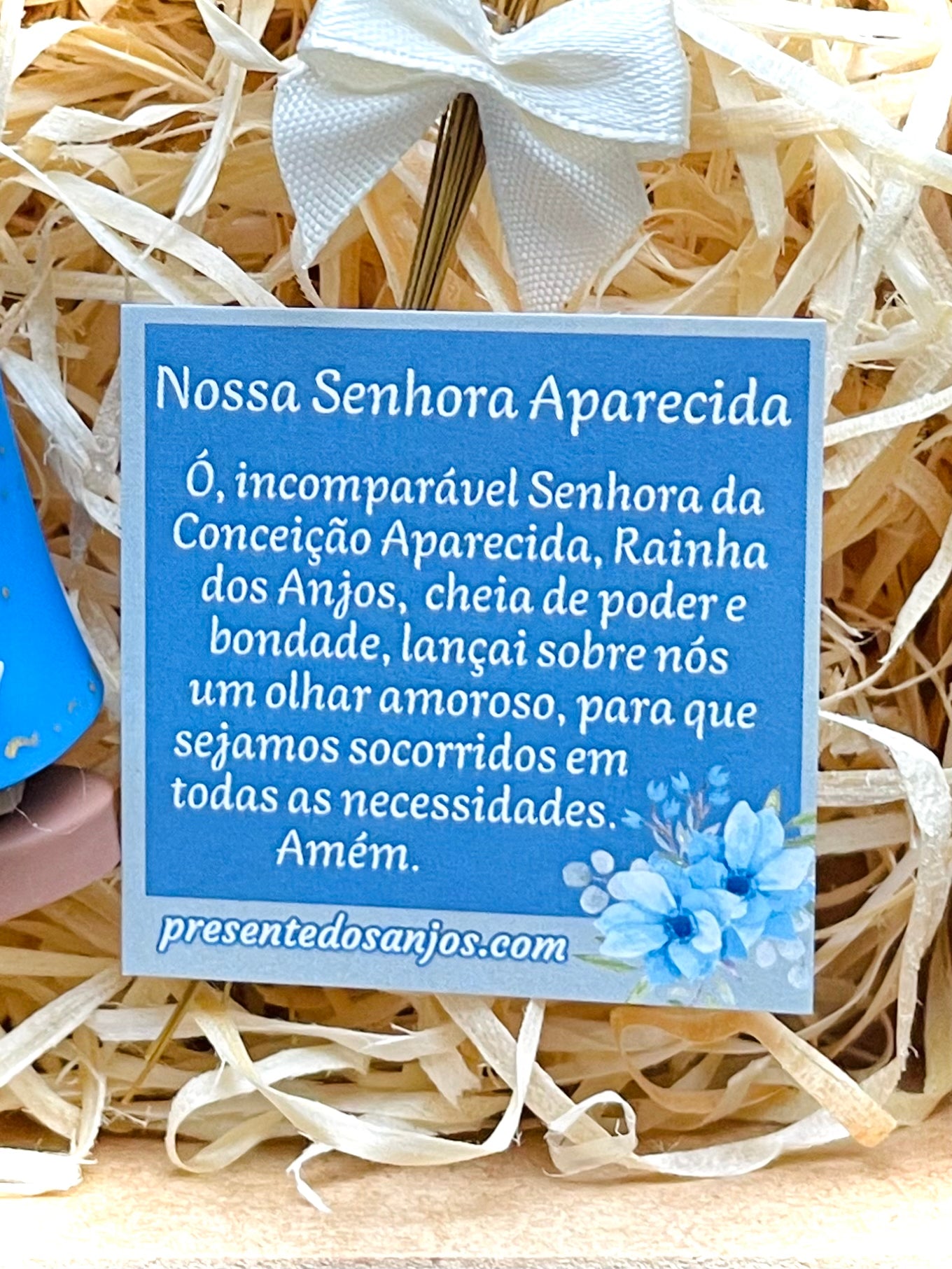 Nossa Senhora Aparecida em Biscuit com caixa mdf