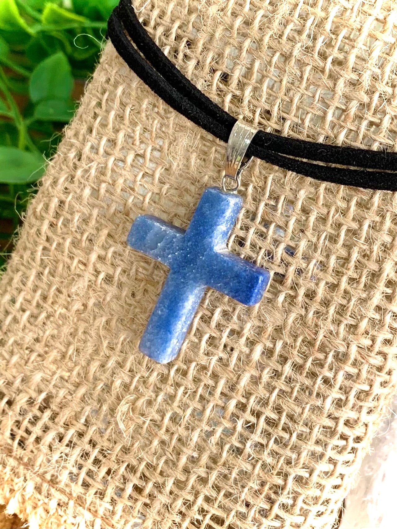 Pingente Quartzo Azul - Cruz