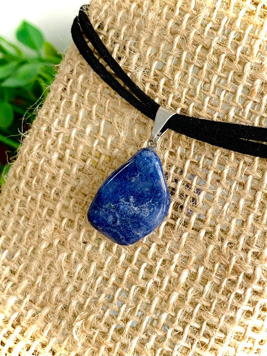 Pingente Quartzo Azul - Pedra Rolada