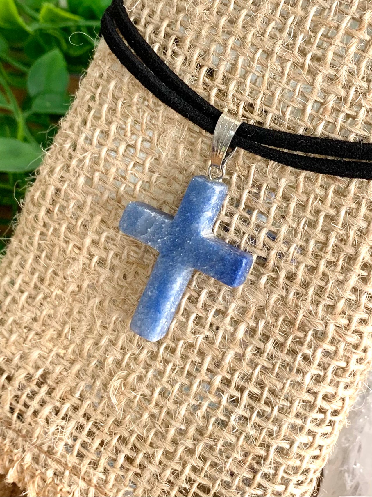 Pingente Quartzo Azul - Cruz