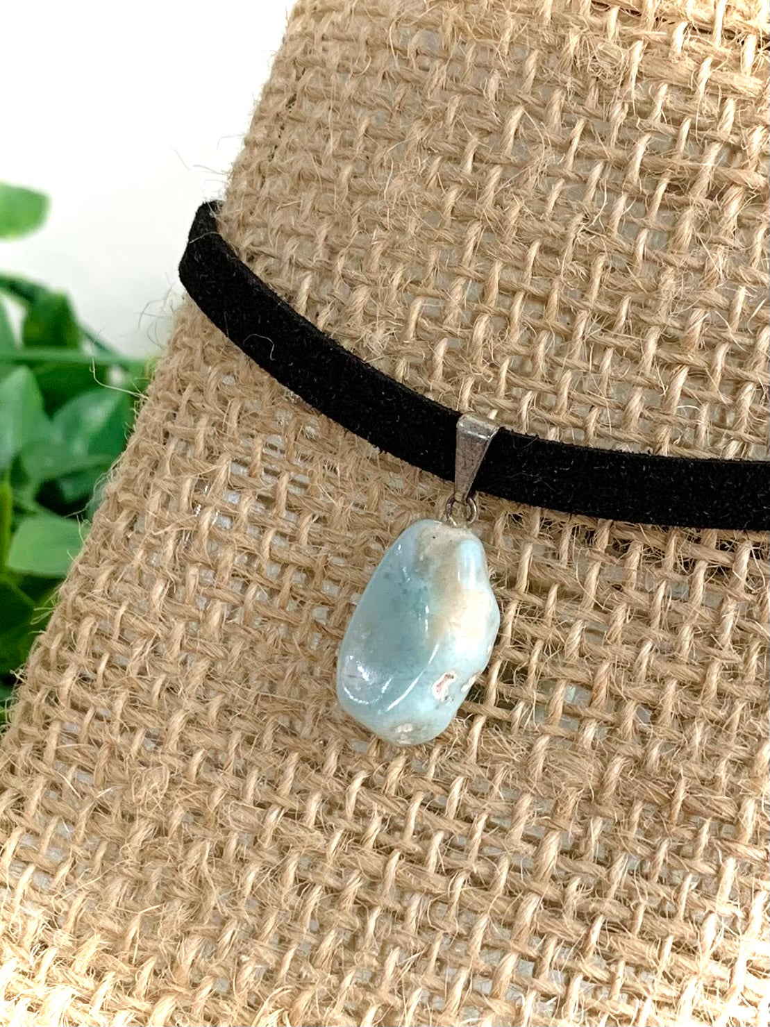 Pingente Larimar - Pedra Rolada