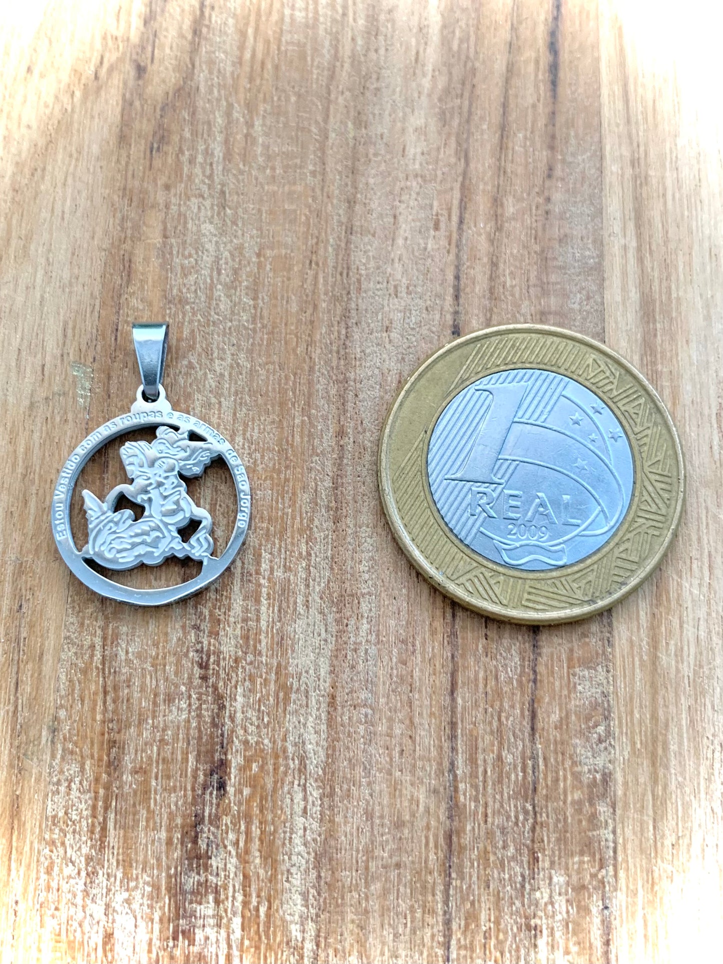Medalha Pequena São Jorge Aço Inox